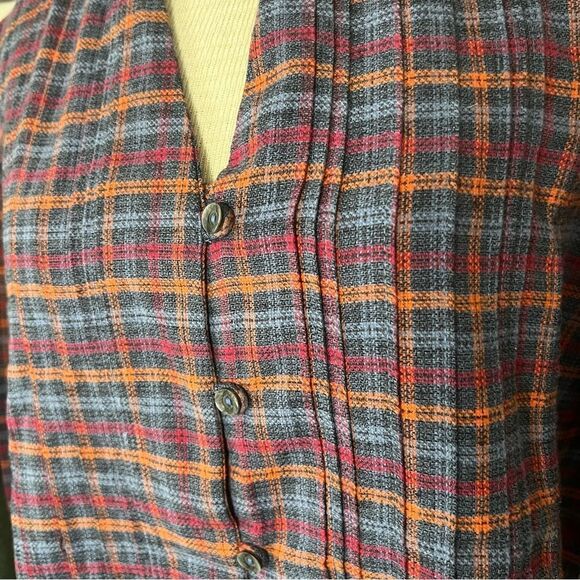 Carbon to Cobalt long sleeve button down blue and orange plaid size XL NWT - Picture 4 of 7